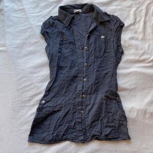 Stylish Backless Navy Dress